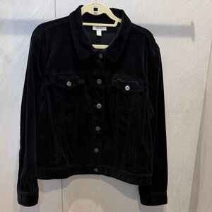 Style & Co. Black Corduroy Button-Up Jacket
